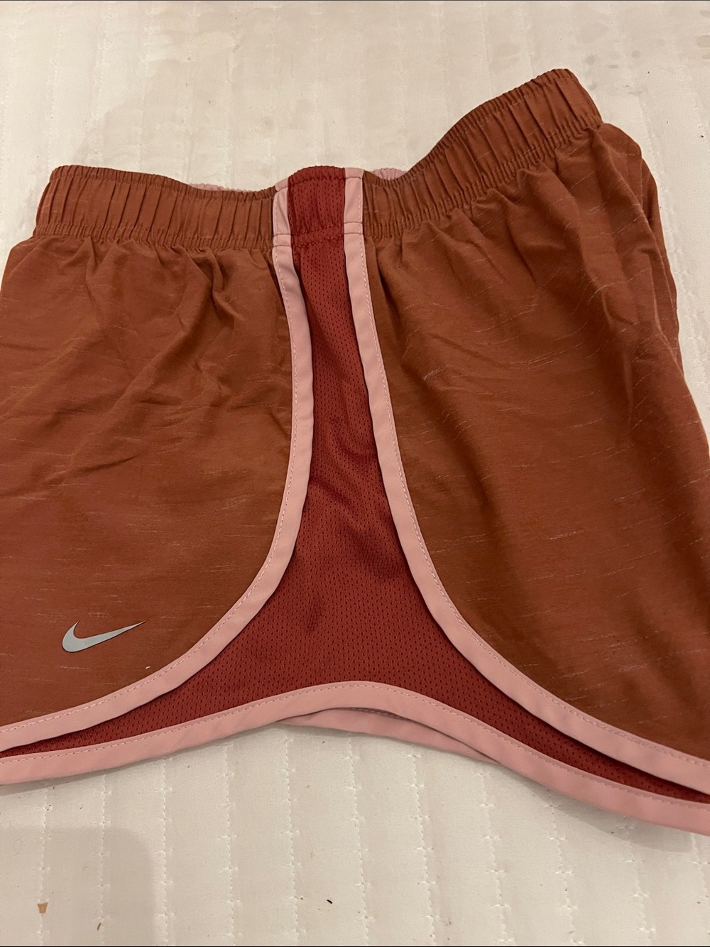 Nike Women's Rust and Light Pink Running Shorts